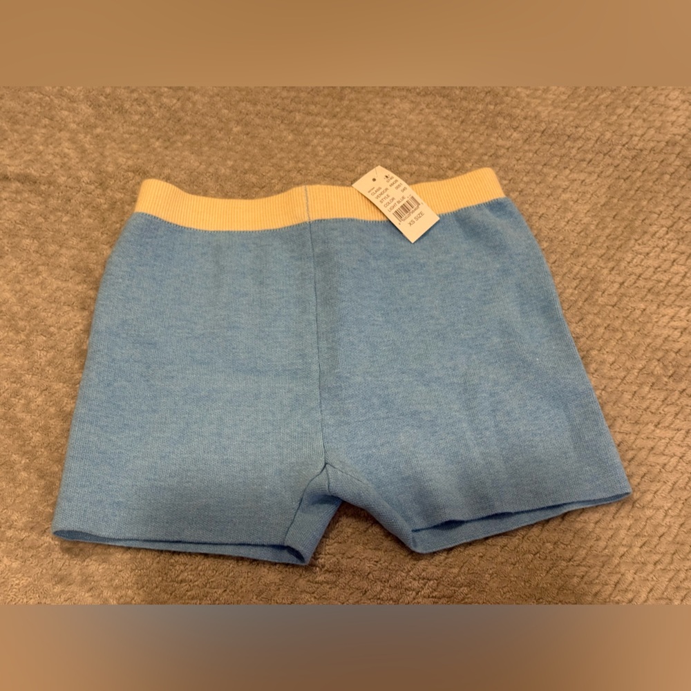 NWT XS PacSun Light Blue and Cream Knit Shorts